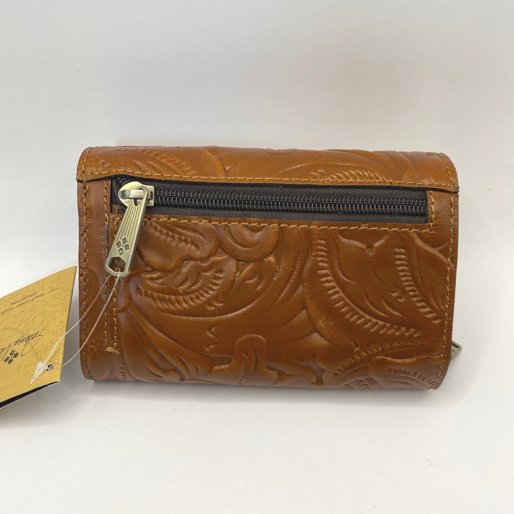 Patricia Nash Cametti Tooled Leather RFID Trifold Wallet Florence Tan Brown NWT - Picture 2 of 7